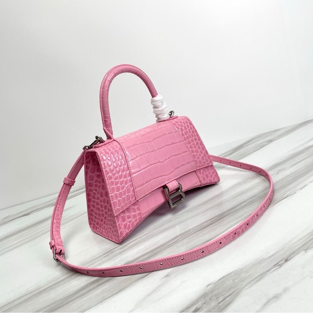 Balenciaga Pink Crocodile-Embossed Handbag - Picture 3 of 5